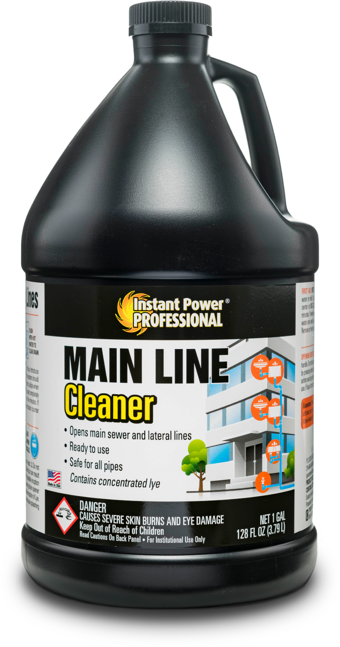 Main Line Cleaner clears slow drains and cuts costs of frequent grease trap pumping. Used for the treatment & maintenance of drains, grease traps, toilets.