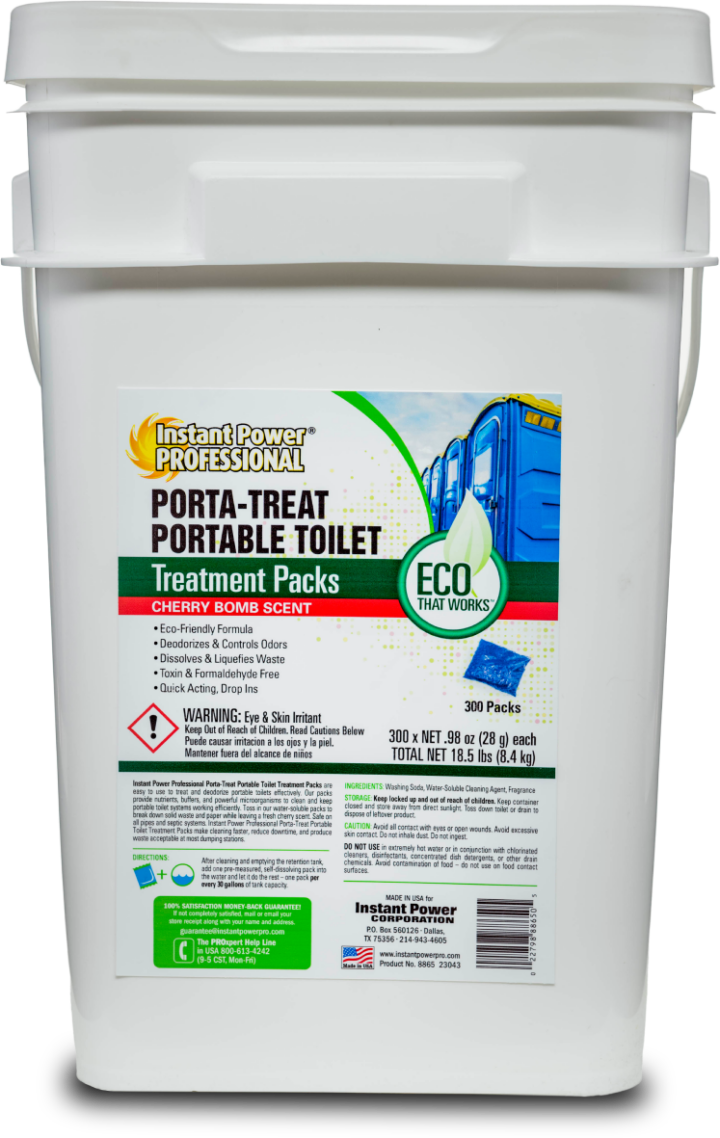 Porta-Treat Portable Toilet Treatment Packs | Instant Power Pro